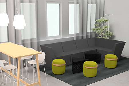 Konceptinredning kontorsinredning inredningsdesign rendering
